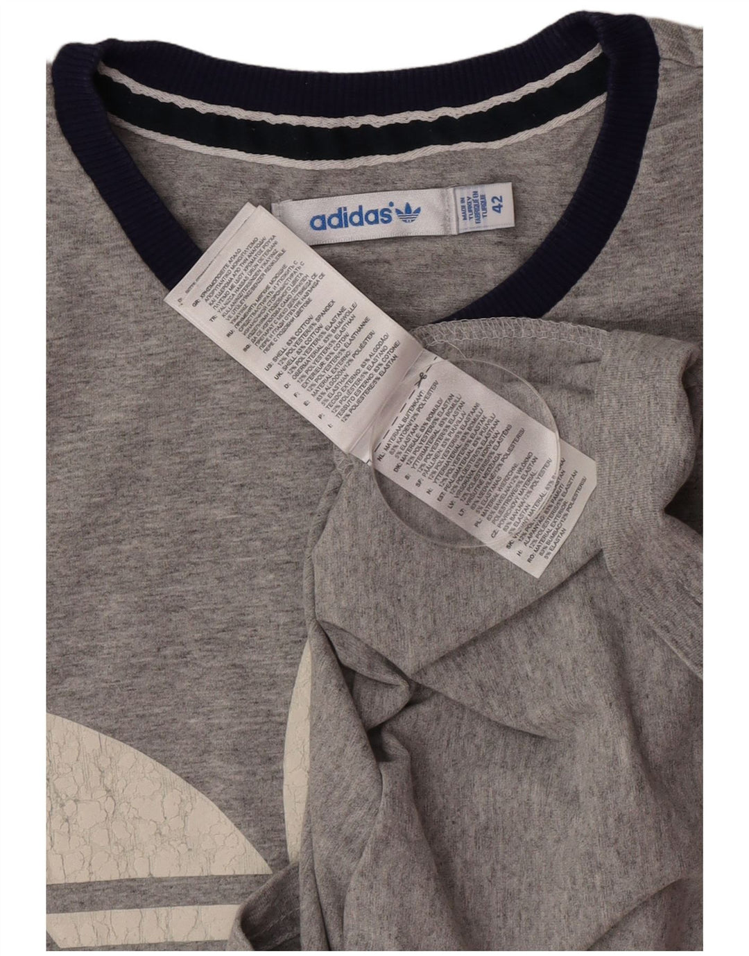 T-shirt grafica da donna Adidas Top IT 42 Cotone chiazzato grigio medio