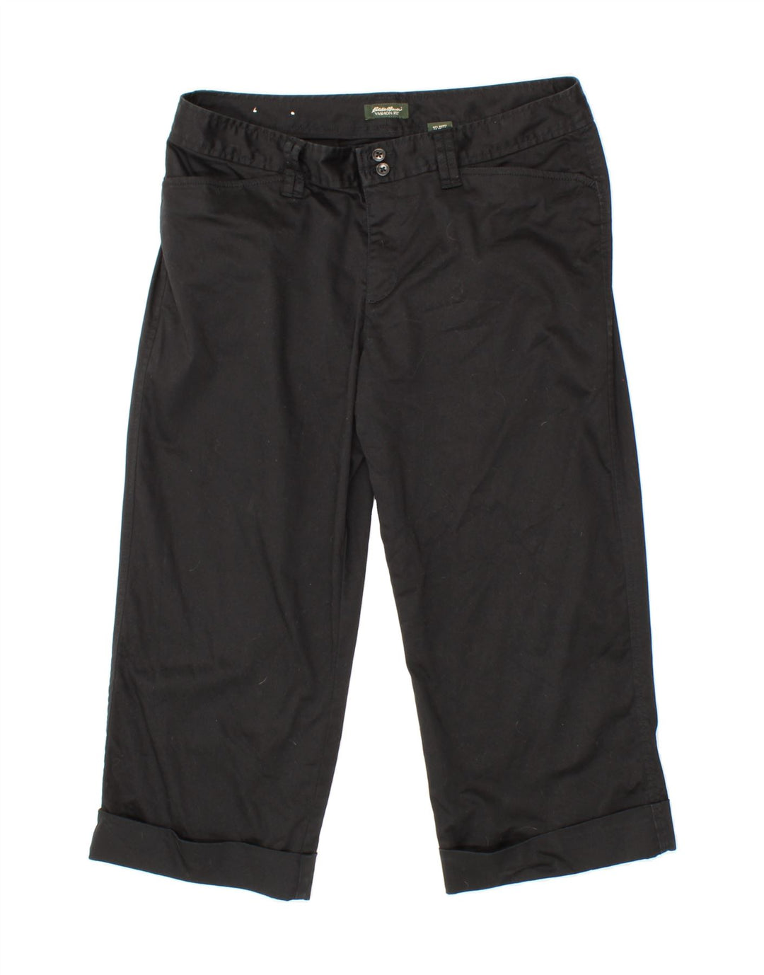 EDDIE BAUER Womens Straight Capri Trousers US 12 Large W30 L21  Black Vintage Eddie Bauer and Second-Hand Eddie Bauer from Messina Hembry 