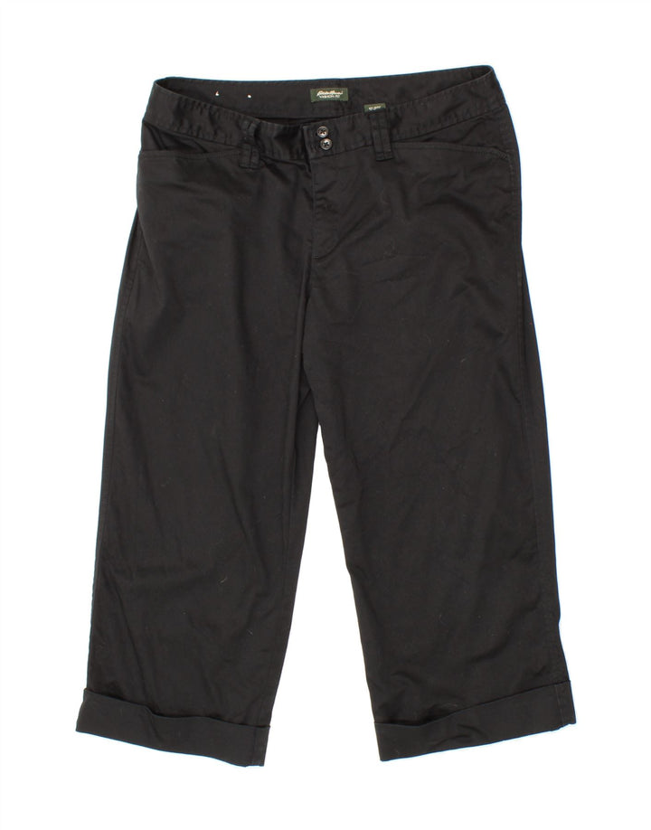 EDDIE BAUER Womens Straight Capri Trousers US 12 Large W30 L21  Black Vintage Eddie Bauer and Second-Hand Eddie Bauer from Messina Hembry 