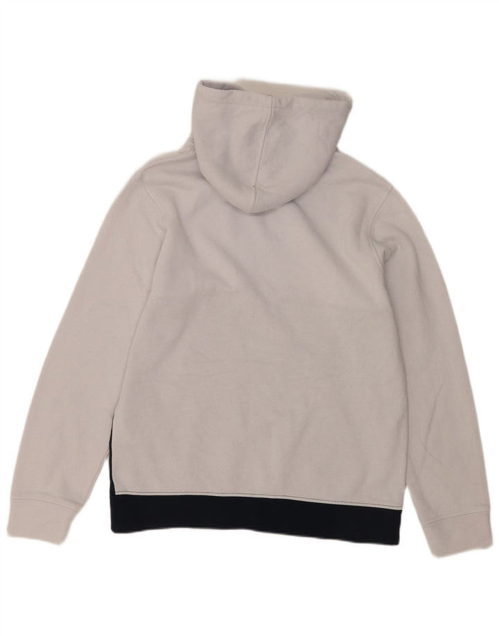 JACK & JONES Felpa con cappuccio grafica da uomo grande in poliestere bianco a blocchi di colore