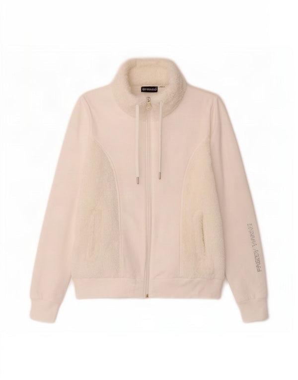 Giacca da tuta oversize con grafica da donna Freddy UK 10 piccola bianca