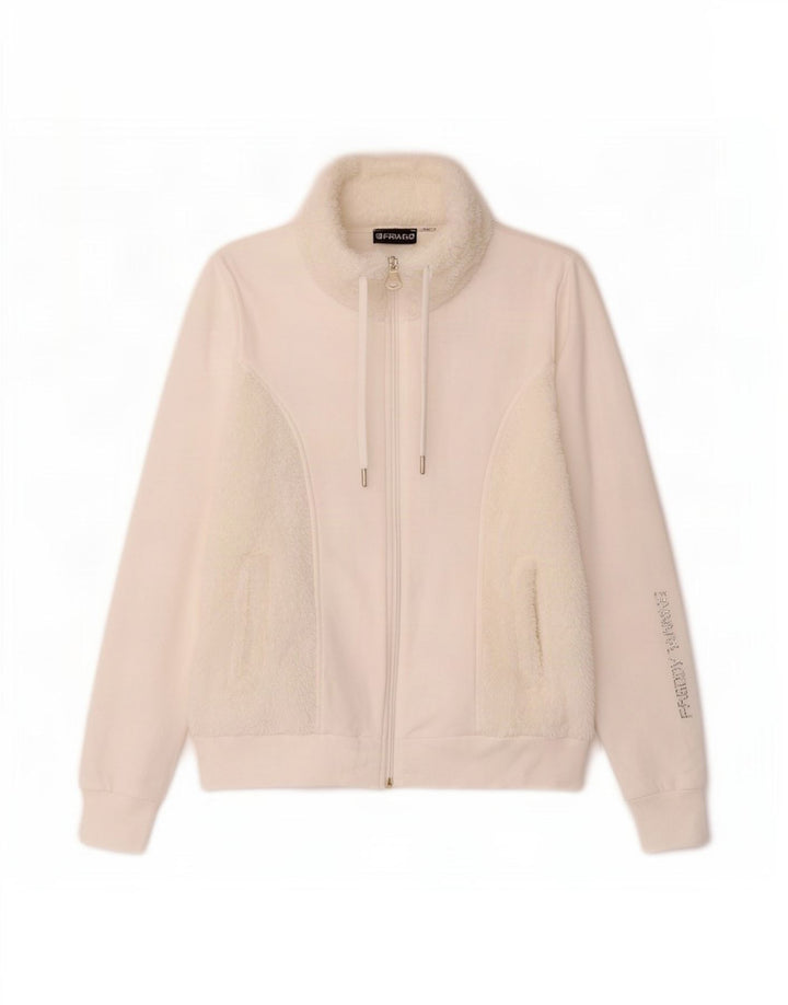 Giacca da tuta oversize con grafica da donna Freddy UK 10 piccola bianca