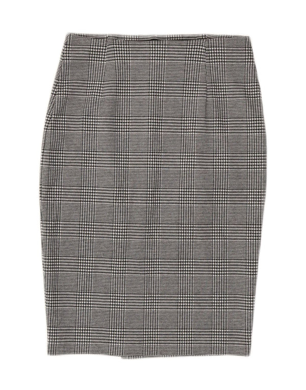 Gonna a tubino da donna Marks & Spencer UK 8 piccola W28 poliestere a quadri grigio