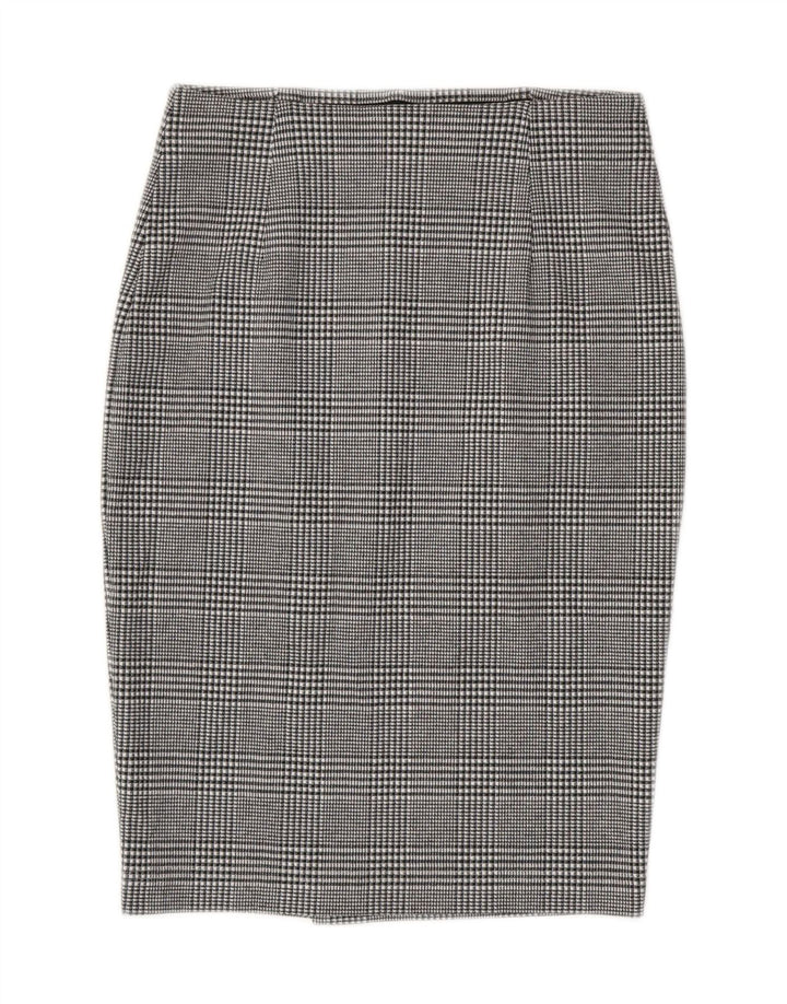 Gonna a tubino da donna Marks & Spencer UK 8 piccola W28 poliestere a quadri grigio