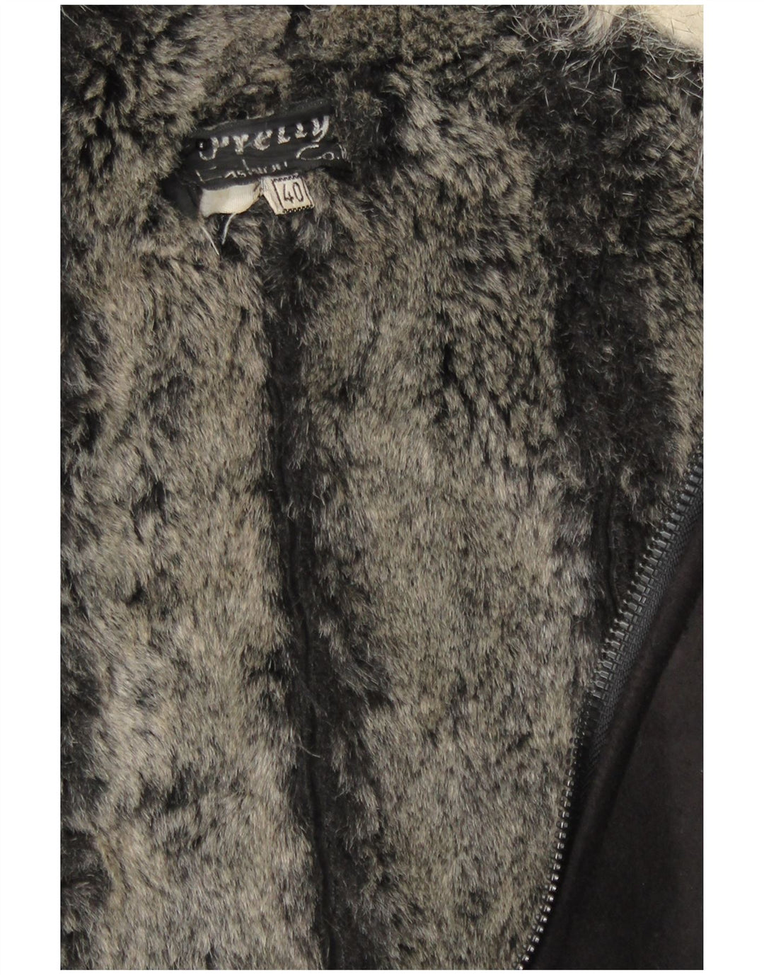 Cappotto Sherpa vintage da donna IT 40 piccolo nero