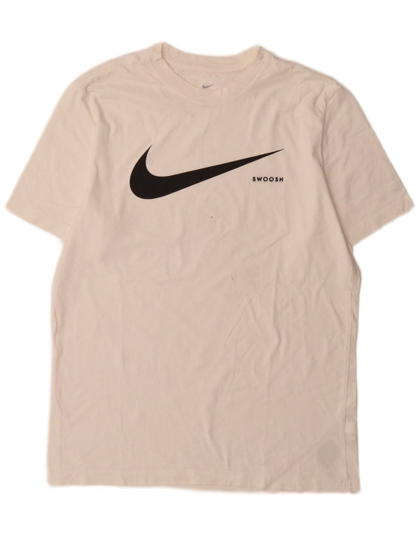 T-shirt grafica da uomo Nike Top in cotone bianco medio sportivo
