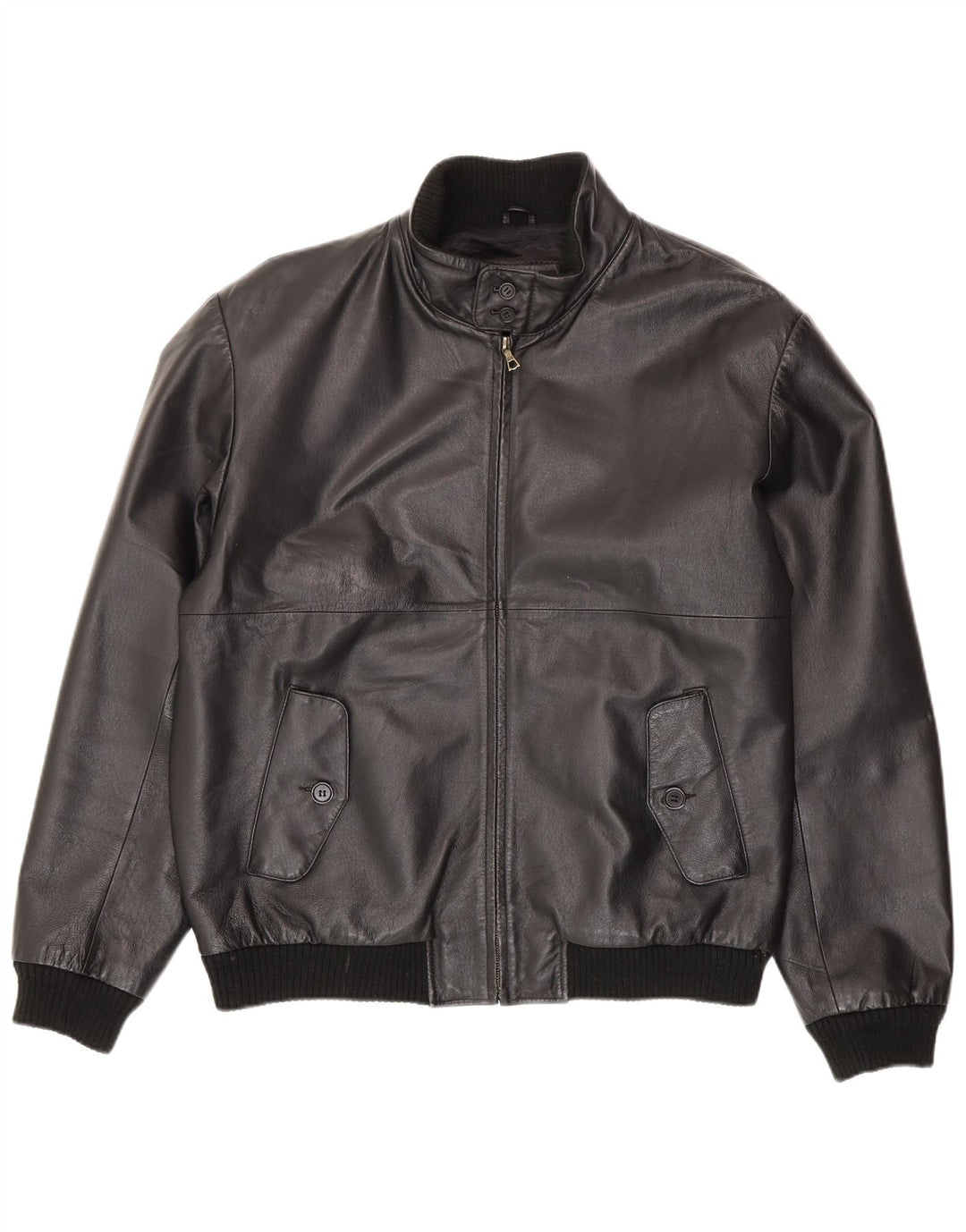 Giacca in pelle vintage da uomo IT 54 2XL Pelle nera