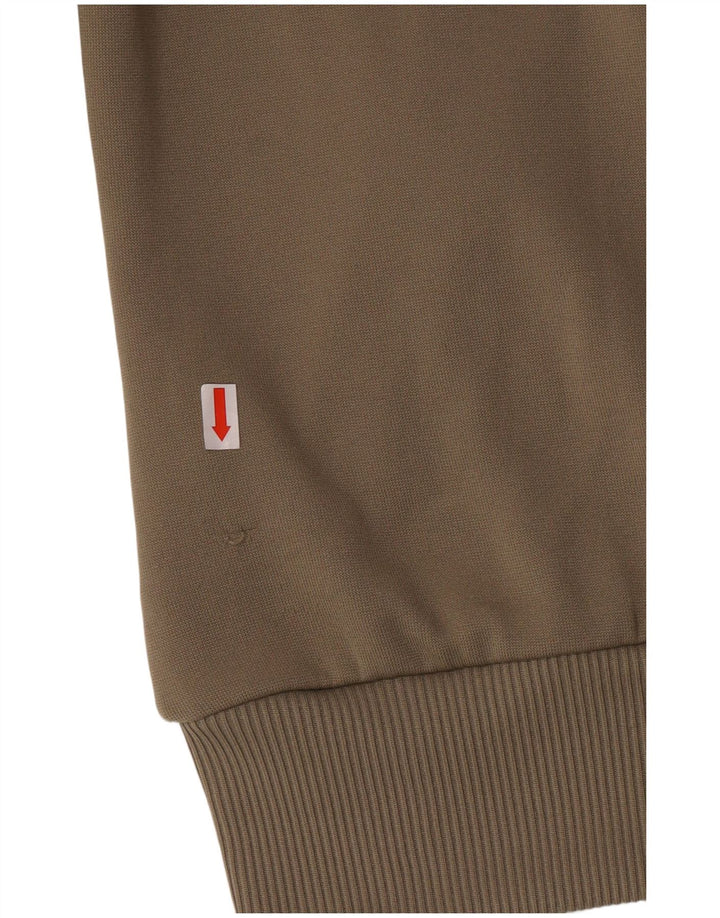 Maglione con cappuccio e zip da donna Adidas UK 12 Poliestere kaki medio