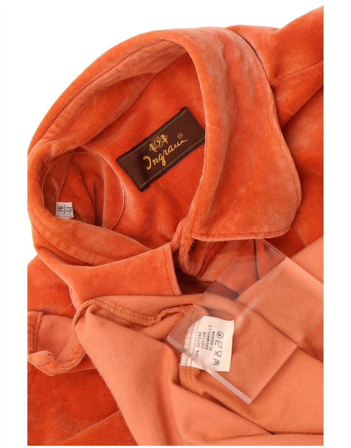 Camicia in velluto da uomo Ingram taglia 16 41 grande cotone arancione