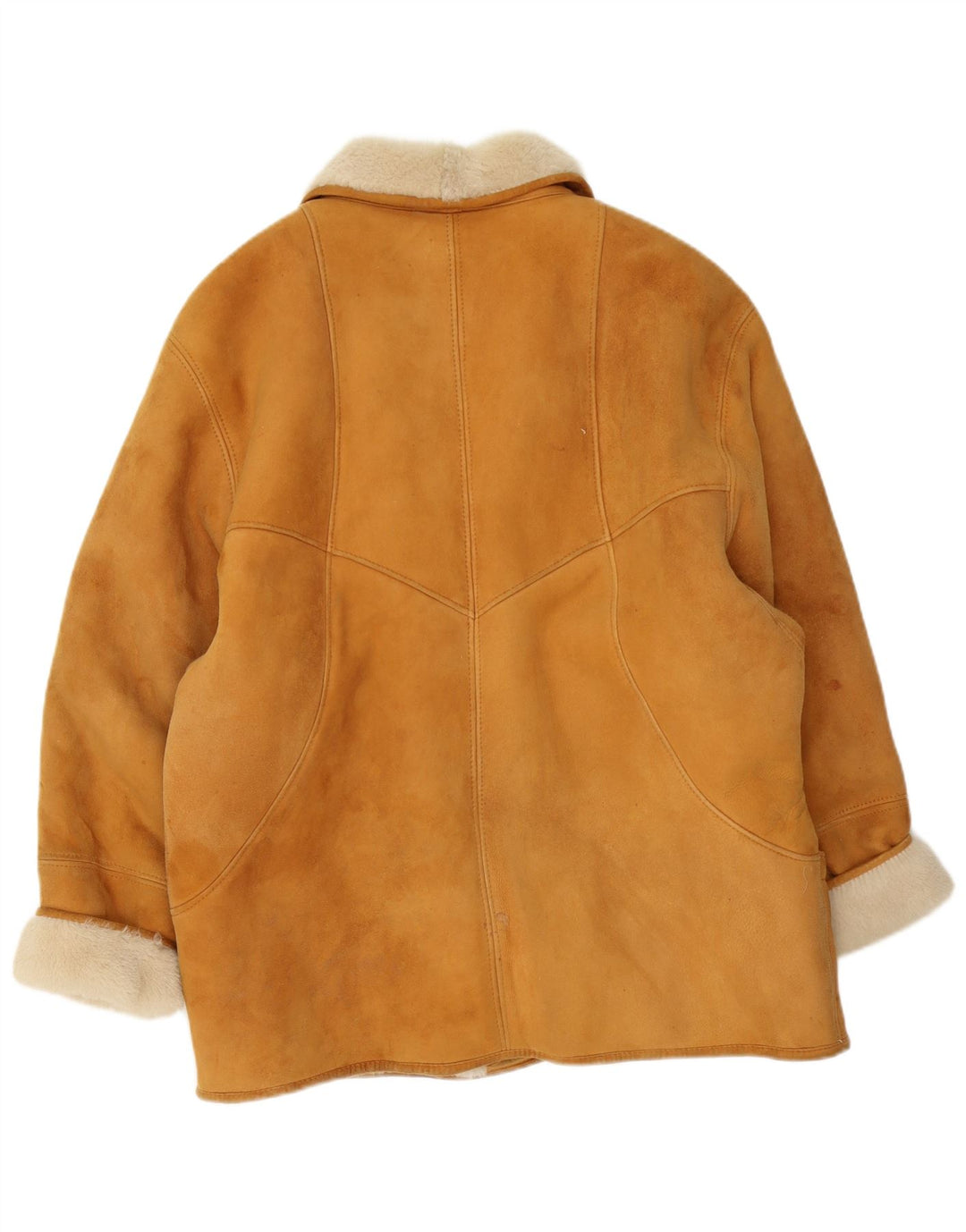 Giacca in shearling oversize da donna vintage UK 20 2XL Shearling marrone