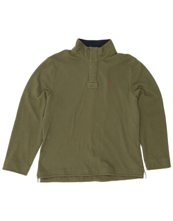 Crew Clothing Felpa con collo con zip da uomo Maglione XL Cotone kaki