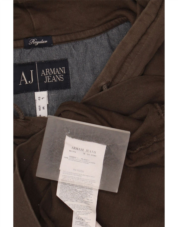 Armani Jeans Maglione da uomo con vestibilità regolare, collo e bottoni, in cotone kaki medio