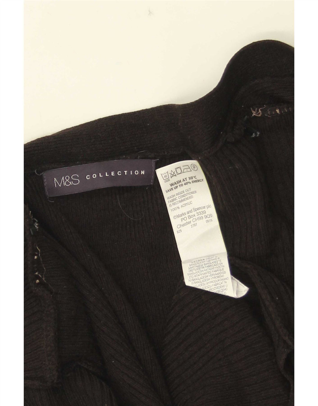 Maglione cardigan aperto lungo da donna Marks & Spencer UK 16 grande nero