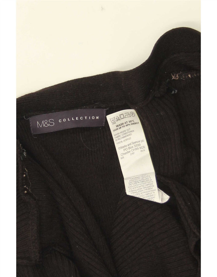 Maglione cardigan aperto lungo da donna Marks & Spencer UK 16 grande nero