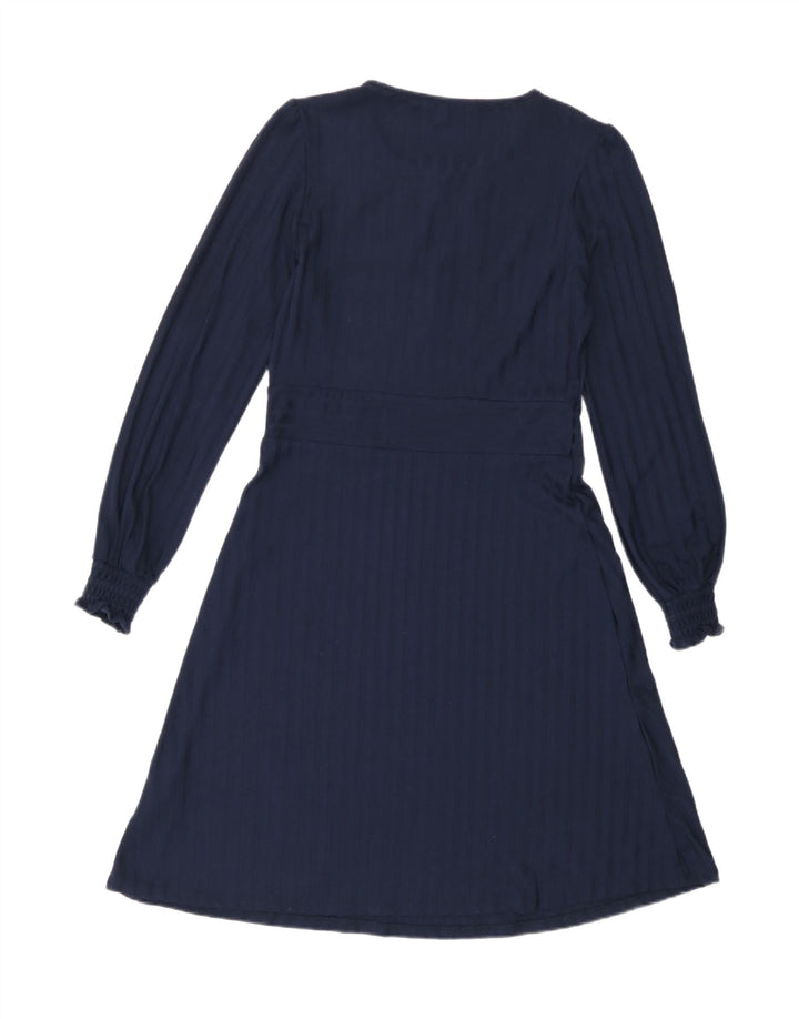 Abito a trapezio a maniche lunghe da donna Marks & Spencer UK 12 blu navy medio