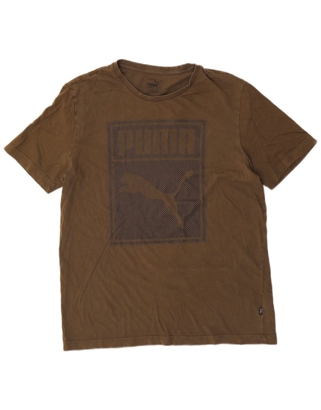 T-shirt grafica da uomo Puma Top grande in cotone verde