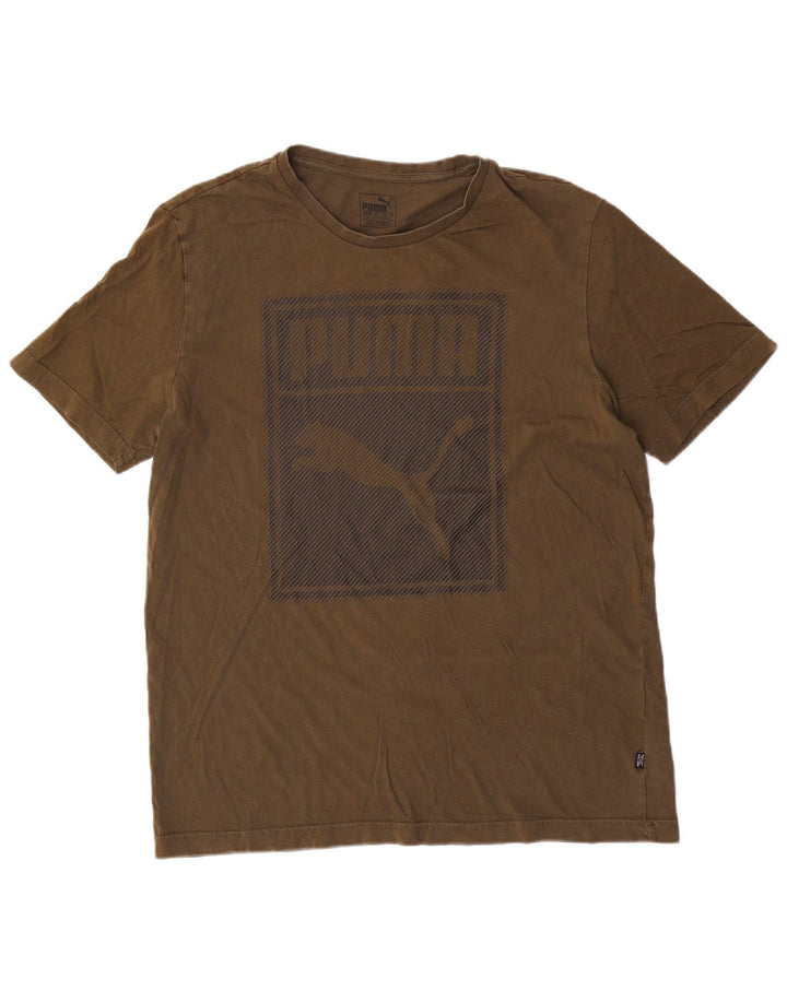 T-shirt grafica da uomo Puma Top grande in cotone verde