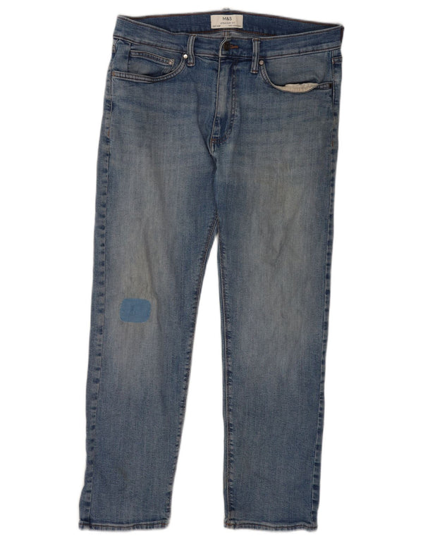 Jeans dritti da uomo Marks & Spencer W32 L29 cotone blu