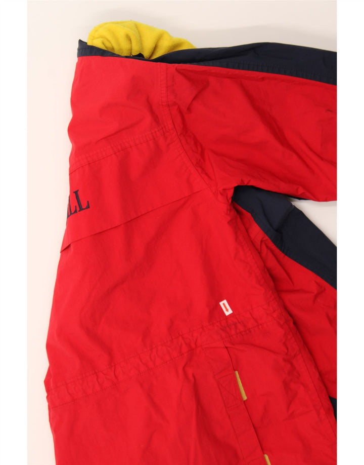 VINTAGE Mens Graphic Windbreaker Jacket UK 38 Medium Red Colourblock Nylon Vintage Vintage and Second-Hand Vintage from Messina Hembry 