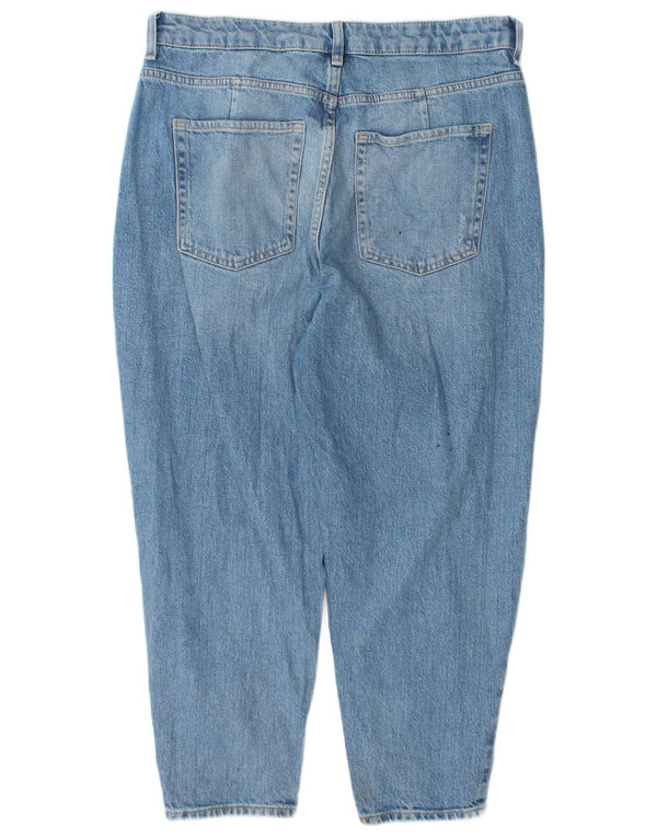 Jeans corti Marks & Spencer da donna Mom UK 14 Large W34 L25 Blu