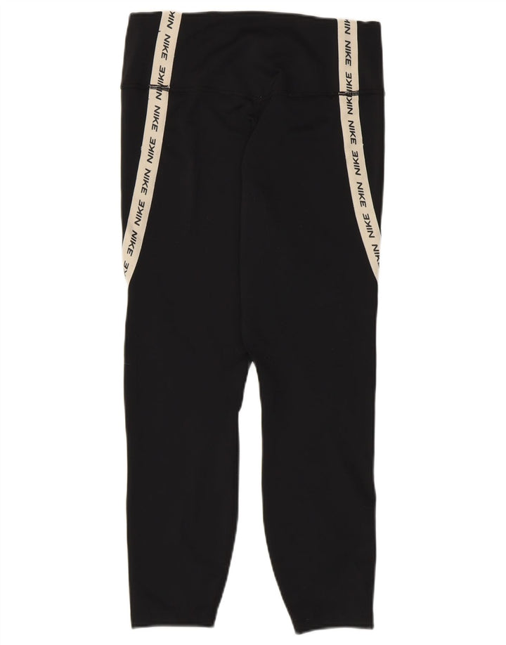 Leggings Capri grafici NIKE da donna Dri Fit UK 12 Medium Black Colourblock