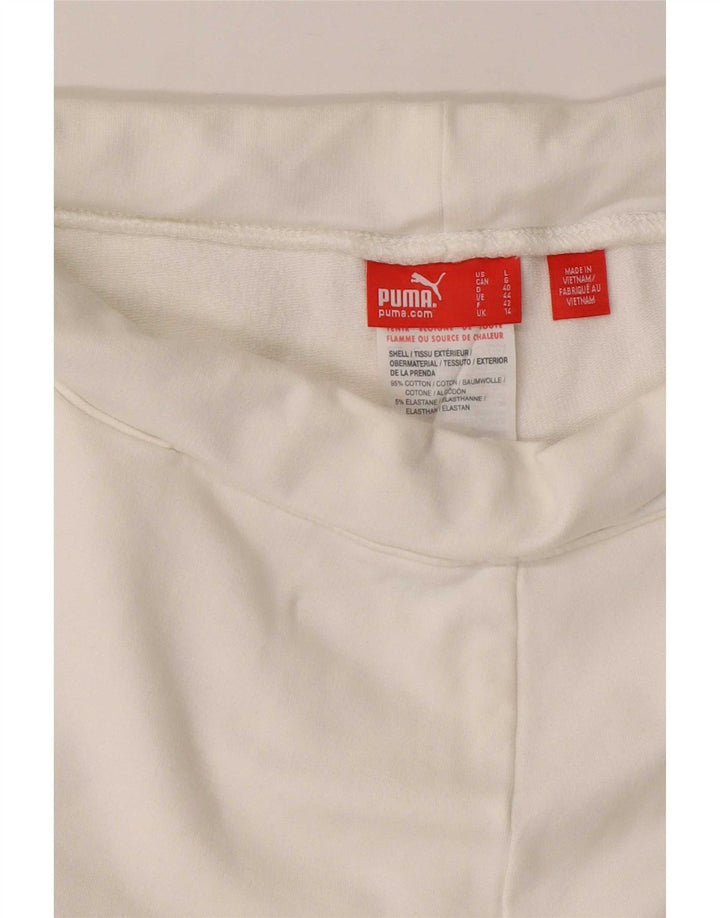 Pantaloncini sportivi da donna Puma UK 14 grandi cotone bianco
