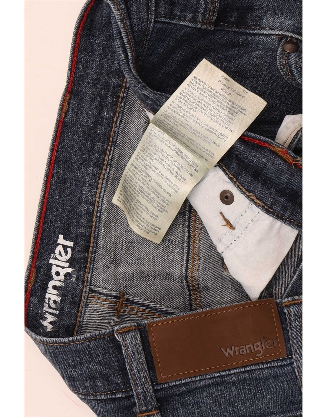 Jeans dritti da uomo Wrangler W36 L34 cotone blu