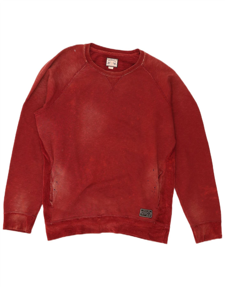 Diesel Felpa da uomo Maglione grande in cotone bordeaux