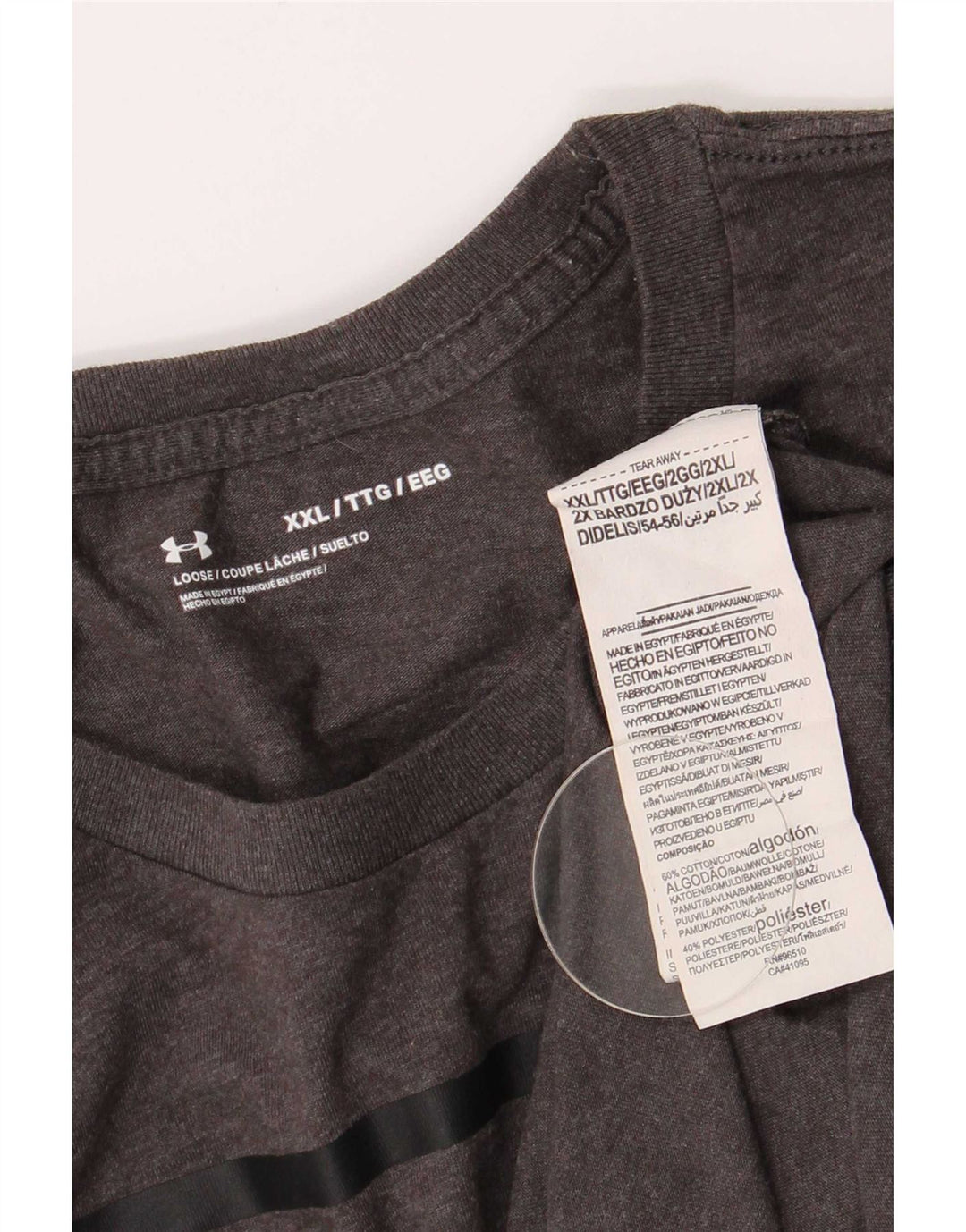 Maglietta grafica da uomo Under Armour Top 2XL cotone grigio