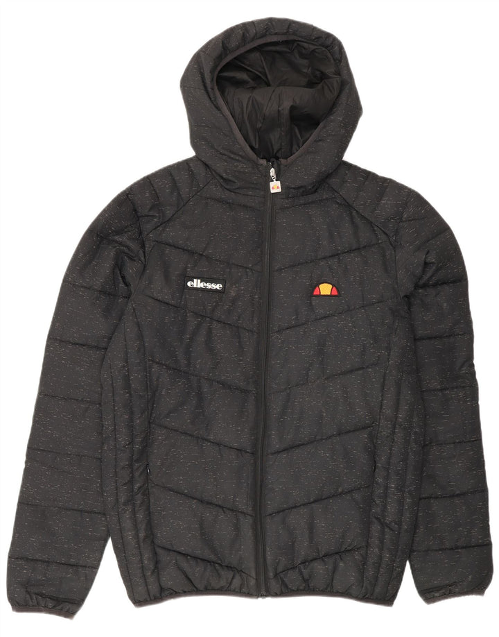 Giacca imbottita con cappuccio da uomo Ellesse UK 38 poliestere medio nero screziato