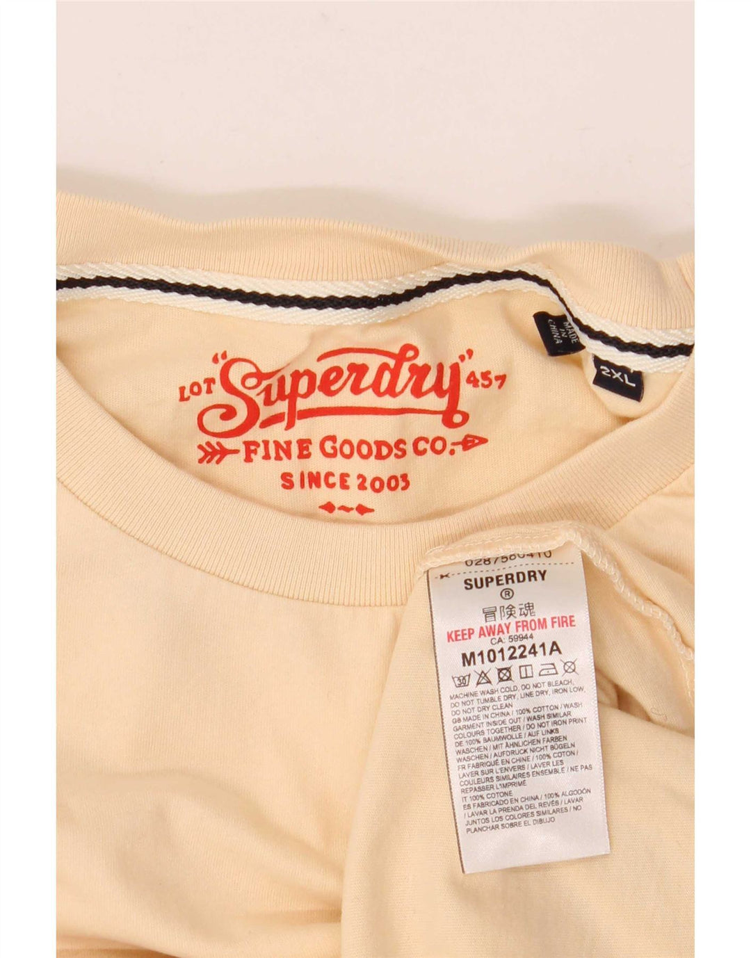 T-shirt da uomo Superdry Top 2XL in cotone beige