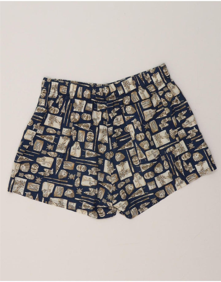 Pantaloncini da bagno da uomo VINTAGE grandi blu navy geometrici