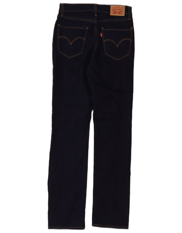 Jeans dritti a vita alta Levi's 724 da donna W27 L30 cotone blu navy