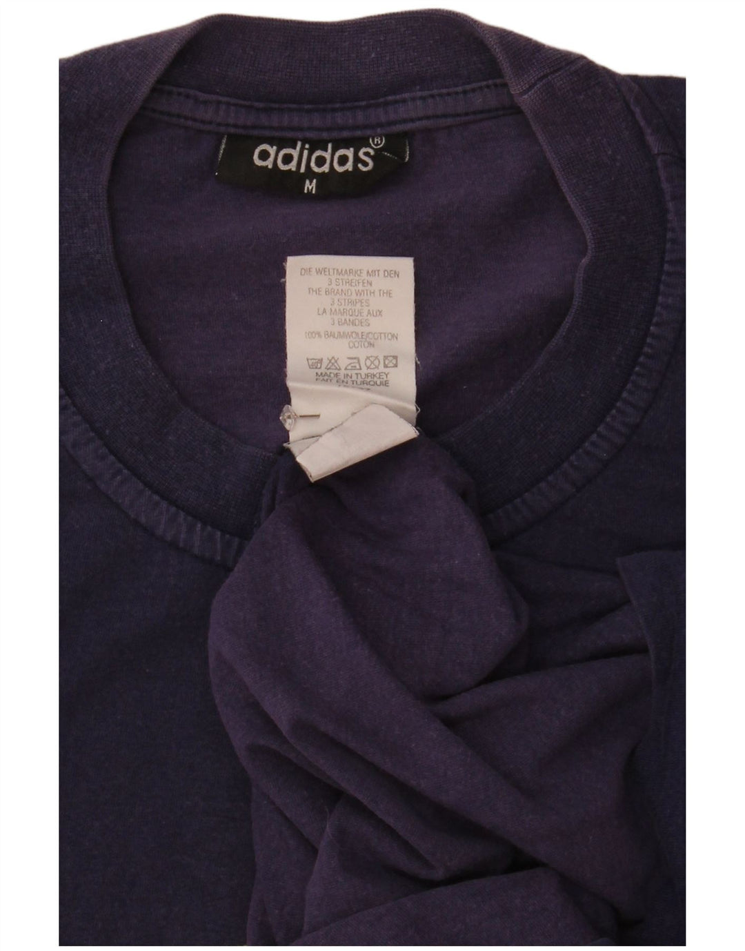 T-shirt grafica da uomo Adidas Top in cotone blu navy medio