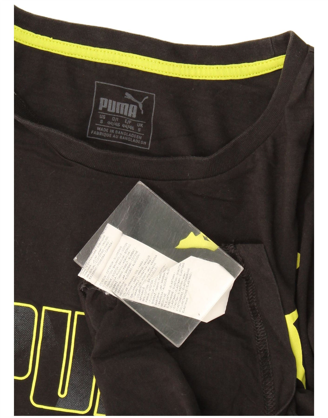 T-shirt grafica da uomo Puma Top Small in cotone nero
