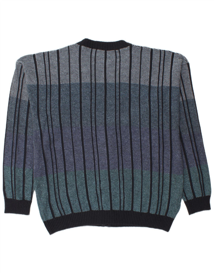 Maglione cardigan da uomo Cassan IT 52 Cotone a righe grandi multicolori