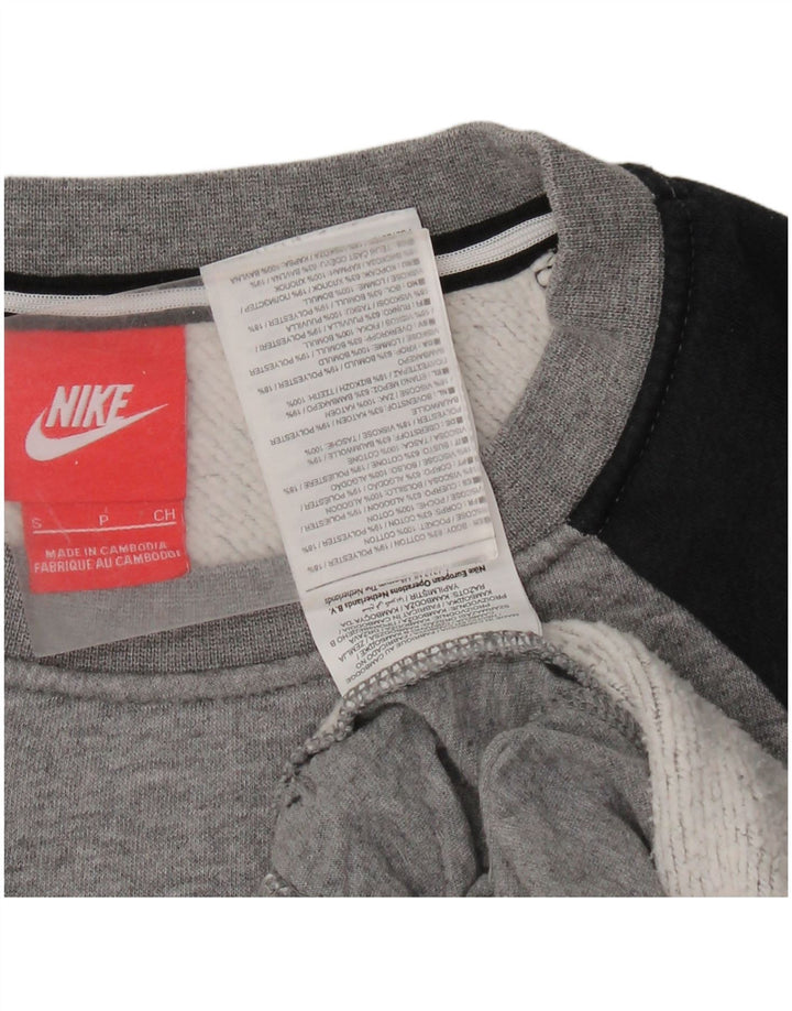 Felpa con grafica Nike da uomo, piccola, in cotone color block grigio