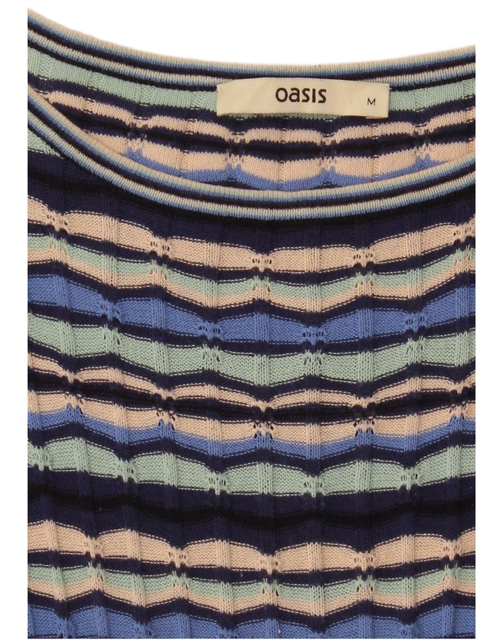 Abito maglione da donna con maniche a 3/4 Oasis UK 12 a righe multicolori medie