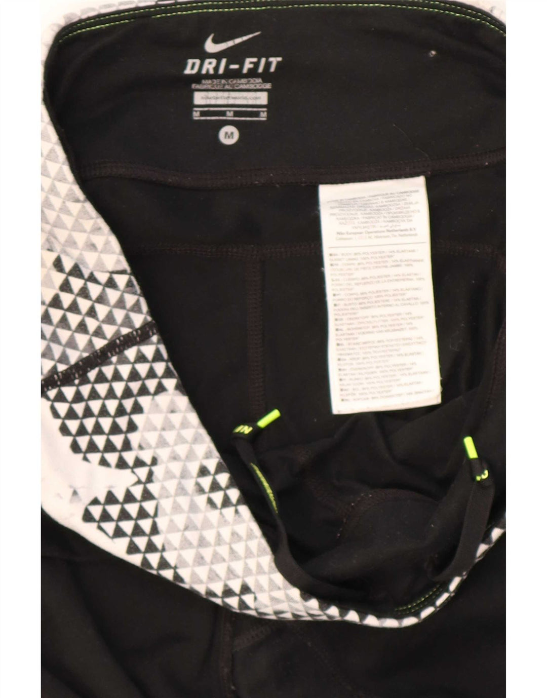Leggings Nike Dri Fit da donna UK 14 poliestere geometrico nero medio