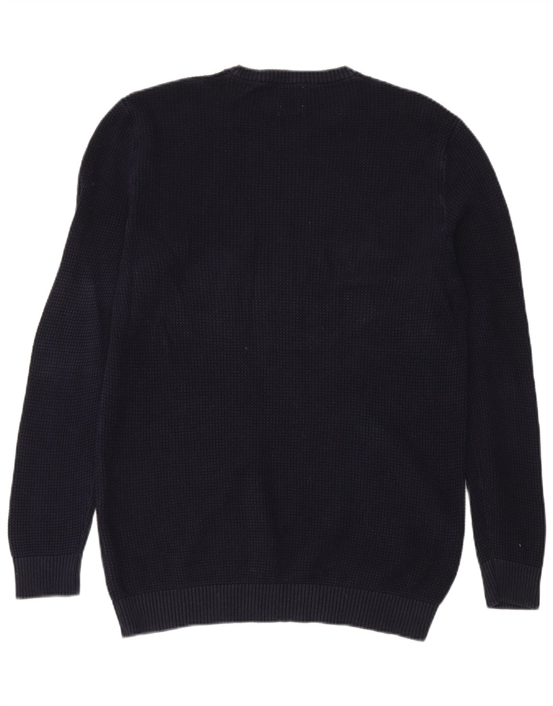 Maglione maglione girocollo da uomo Zara grande in cotone blu navy