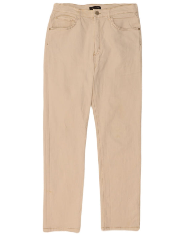 Jeans dritti da donna Massimo Dutti EU 40 medio W30 L29 cotone bianco sporco