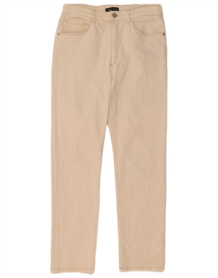 Jeans dritti da donna Massimo Dutti EU 40 medio W30 L29 cotone bianco sporco