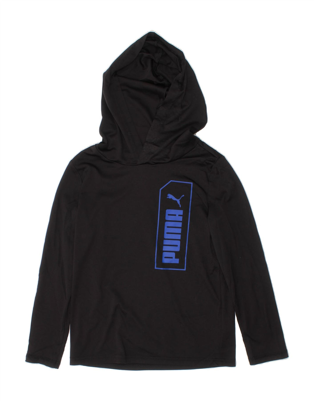 PUMA Boys Hooded Graphic Top Long Sleeve 5-6 Years XS Black Polyester Vintage Puma and Second-Hand Puma from Messina Hembry 
