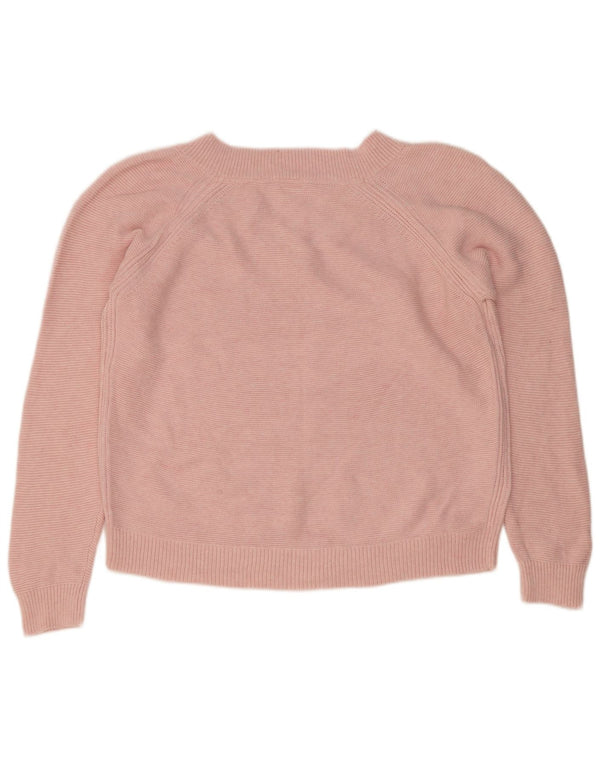 Maglione maglione con scollo a V da donna John Lewis UK 16 grande cotone rosa