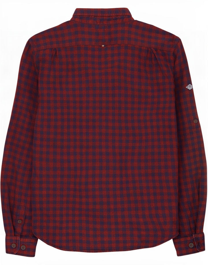 Camicia da uomo in flanella XL rossa in cotone a quadretti