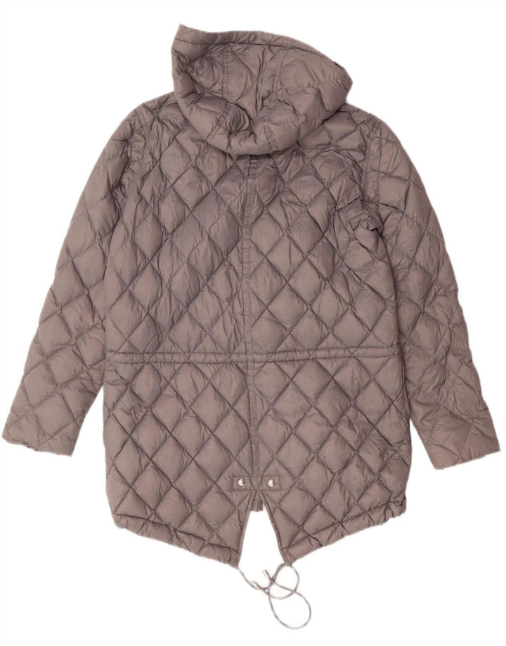 RALPH LAUREN Womens Oversized Hooded Parka Padded Coat UK 10 Small Grey