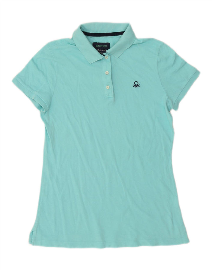 Polo Benetton da donna UK 16 grande turchese