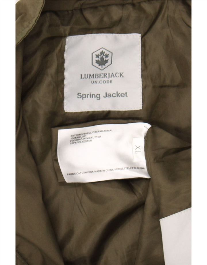 VINTAGE Mens Lumberjack Bomber Jacket UK 42 XL Khaki Nylon Vintage Vintage and Second-Hand Vintage from Messina Hembry 