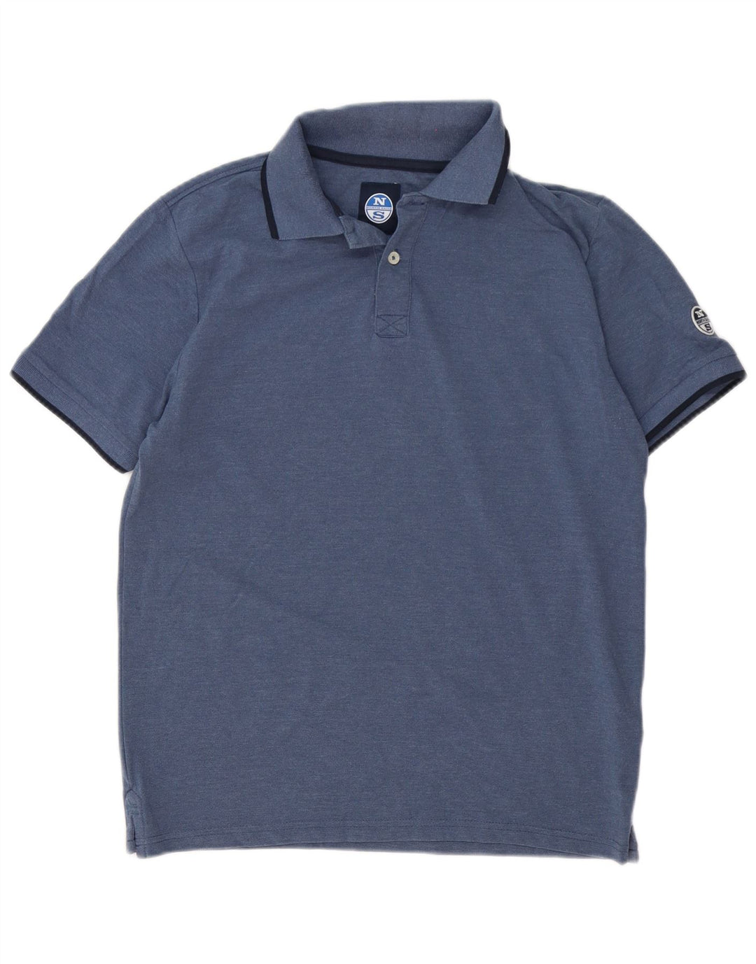 Polo da uomo North Sails in cotone a righe medie blu navy