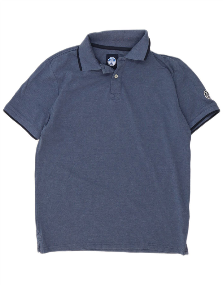 Polo da uomo North Sails in cotone a righe medie blu navy